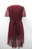 画像2: axes femme / フィッシュテールプリーツワンピース  ボルドー I-26-03-02-078-AX-OP-SA-ZI (2)
