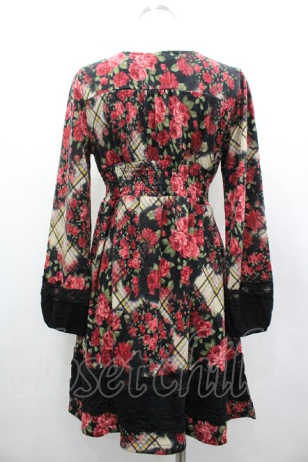 画像2: axes femme / 花柄ワンピース M 黒 I-26-03-02-082-AX-OP-TE-ZI (2)