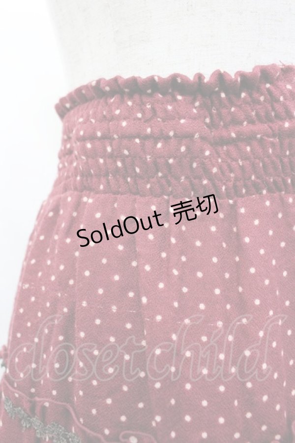 画像4: axes femme / ドット×薔薇スカート M ワイン I-26-03-02-085-AX-SK-TE-ZI (4)