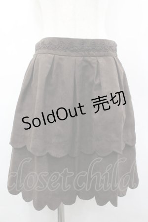 画像: axes femme / スカラップミニスカート M ブラウン I-26-03-02-086-AX-SK-SA-ZI