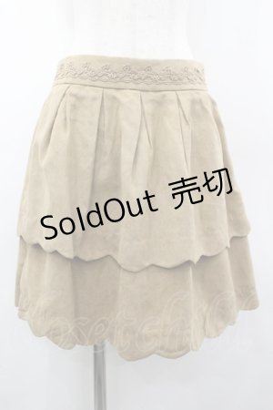 画像: axes femme / スカラップミニスカート  ブラウン I-26-03-02-087-AX-SK-SA-ZI