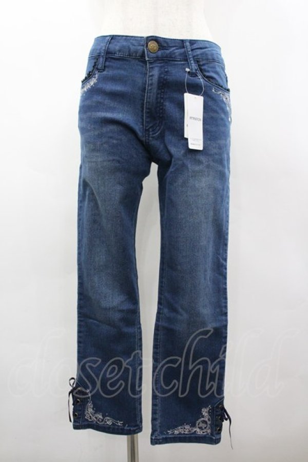 画像1: axes femme / ちょうちょ刺繍デニムパギンス L ウォッシュ I-26-03-02-091-AX-PA-SA-ZI (1)