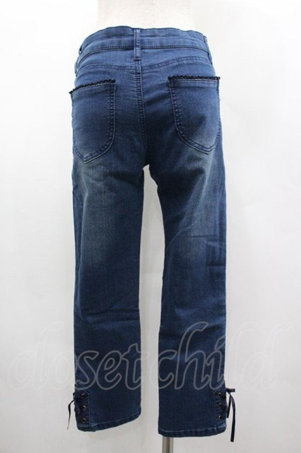 画像2: axes femme / ちょうちょ刺繍デニムパギンス L ウォッシュ I-26-03-02-091-AX-PA-SA-ZI (2)