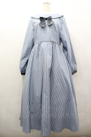 画像: m petit by misako / リボンチェックワンピース LL 青チェック I-26-03-02-097-LO-OP-SA-ZI