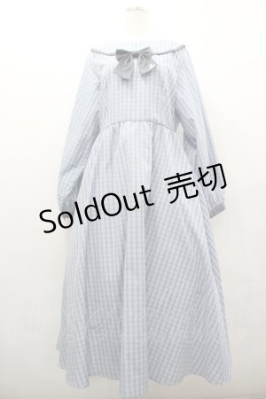 画像: m petit by misako / リボンチェックワンピース LL 青チェック I-26-03-02-097-LO-OP-SA-ZI