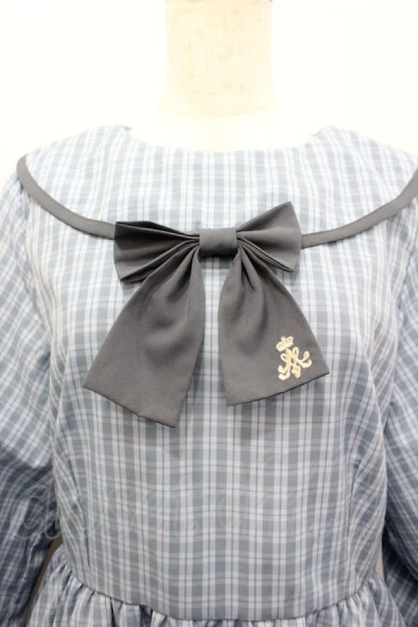 画像3: m petit by misako / リボンチェックワンピース LL 青チェック I-26-03-02-097-LO-OP-SA-ZI (3)