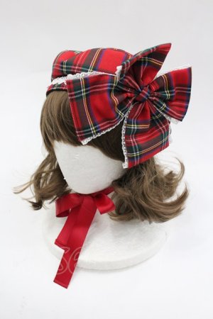 画像: Amavel / Dolly Holidayチェックリボンベレー  赤チェック I-26-03-02-107-CA-AC-SA-ZI