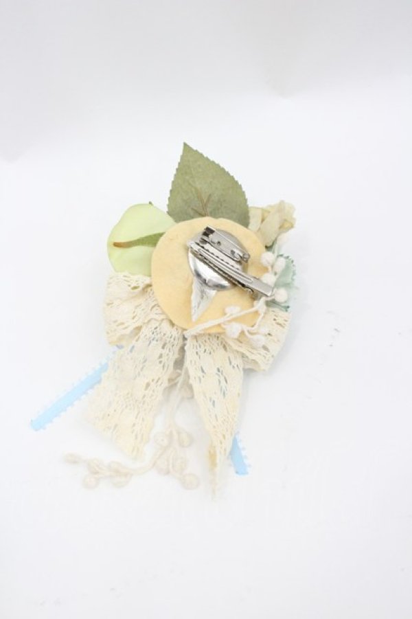 画像2: Anges et Demons / ミニキャノティエクリップ  アイボリーＸサックス I-26-03-02-109-GO-AC-SA-ZI (2)