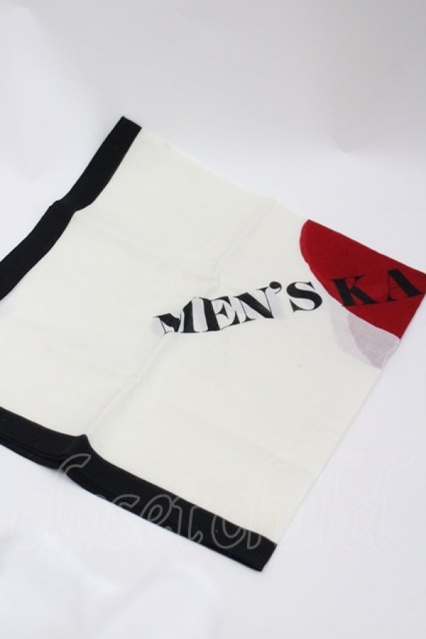 画像1: MEN'S KANEKO ISAO / ハートロゴプリントスカーフ  アイボリー I-26-03-02-115-LO-ZA-SA-ZI (1)