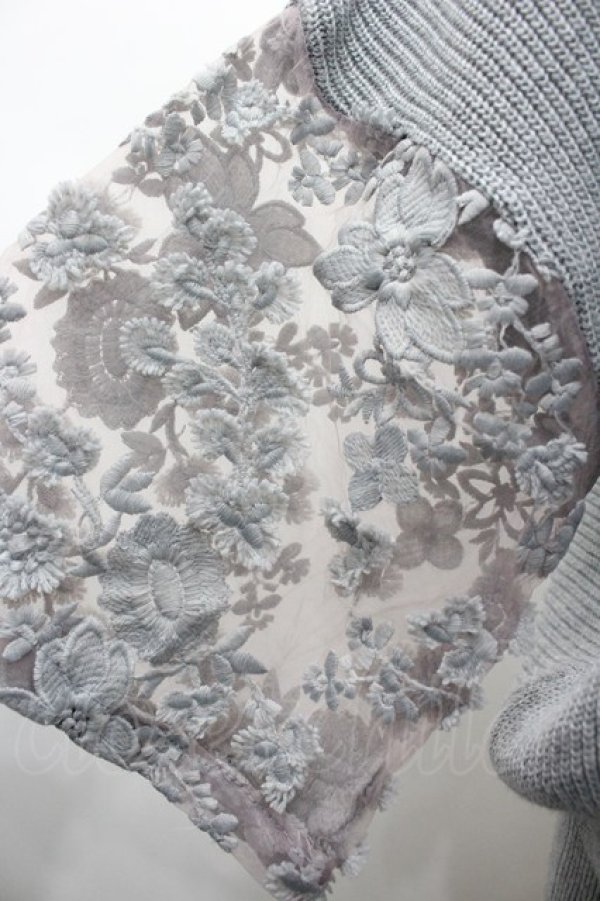 画像3: axes femme / 袖シースルー刺繍ニット M グレー I-26-03-02-011-AX-TO-TE-ZI (3)