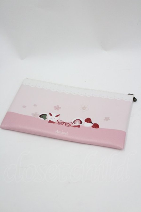 画像2: Amavel / うさいちごの和菓子ポーチ  ピンク I-26-03-02-118-CA-ZA-SA-ZI (2)