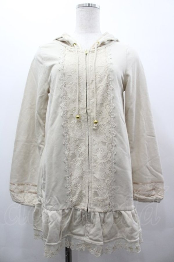 画像1: axes femme / レース切替パーカー  オフ I-26-03-02-012-AX-TO-TE-ZI (1)