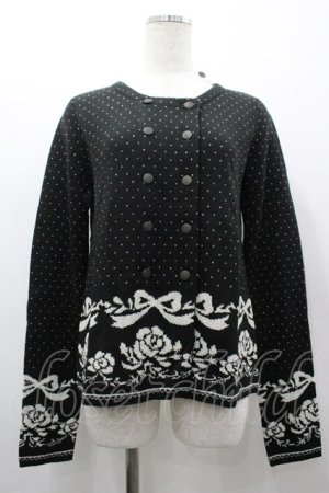 画像: ANECDOTE axes femme / リボンバラデザインニット M クロ I-26-03-02-013-AX-TO-SA-ZI