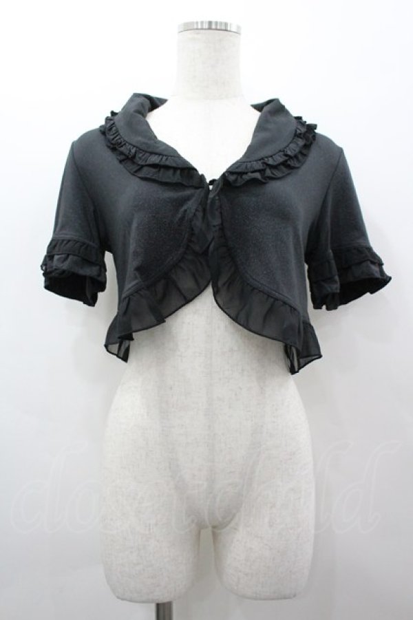 画像1: axes femme / シフォンフリルボレロ M 黒 I-26-03-02-014-AX-TO-TE-ZI (1)