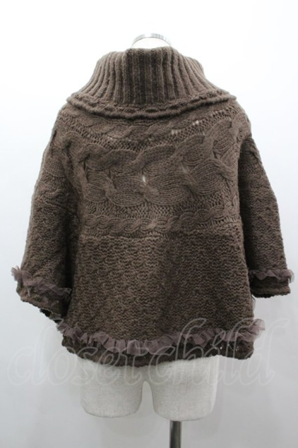 画像2: axes femme / ハイネックニットポンチョ M ブラウン I-26-03-02-015-AX-TO-TE-ZI (2)