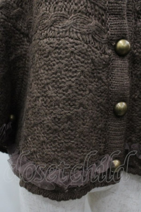 画像3: axes femme / ハイネックニットポンチョ M ブラウン I-26-03-02-015-AX-TO-TE-ZI (3)