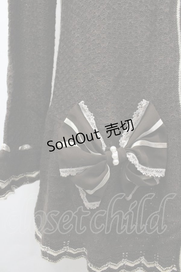 画像3: axes femme / シフォンリボン使いロングカーディガン M 茶 I-26-03-02-016-AX-TO-TE-ZI (3)