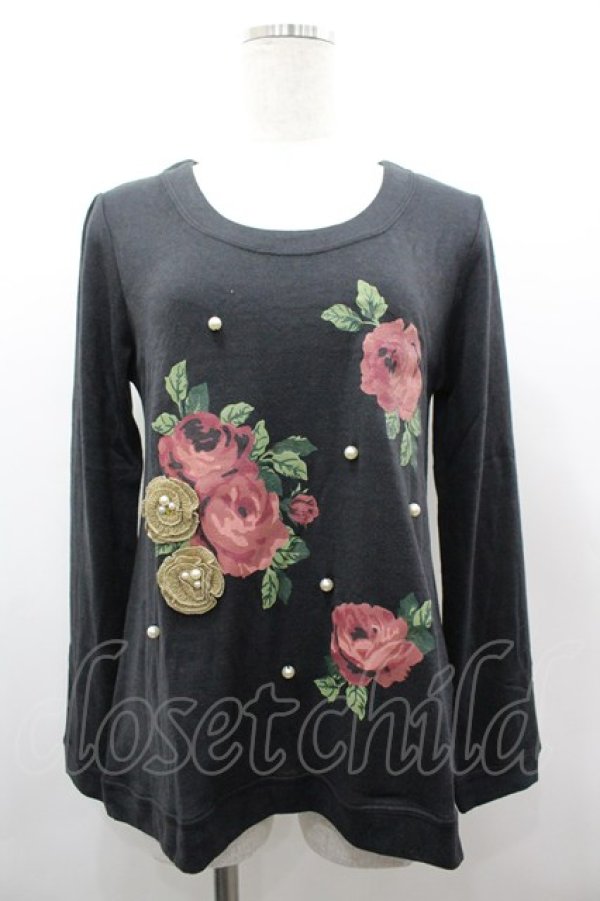 画像3: axes femme / ファーティペット付花柄プルオーバー M キナリ I-26-03-02-017-AX-TO-TE-ZI (3)