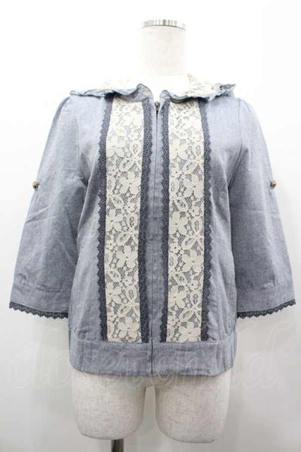 画像1: axes femme / フード付シャツブルゾン M ブルー I-26-03-02-020-AX-JA-SA-ZI (1)