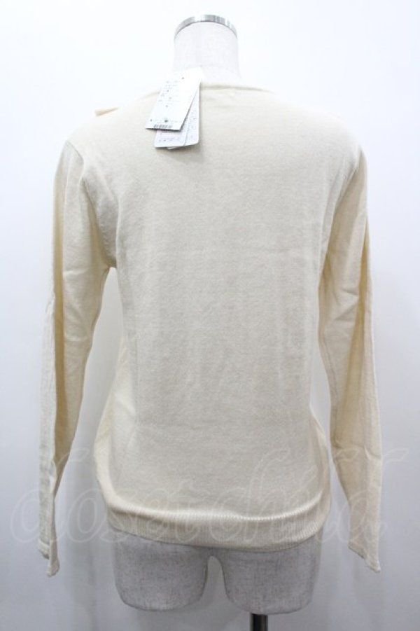 画像2: axes femme / 襟元バラ使いニットプルオーバー M キナリ I-26-03-02-002-AX-TO-TE-ZI (2)