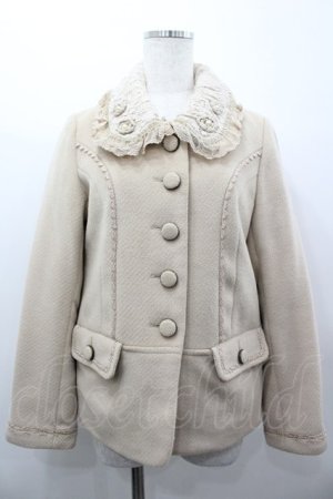 画像: axes femme / デコ衿ショートコート  ベージュ I-26-03-02-023-AX-JA-SA-ZI