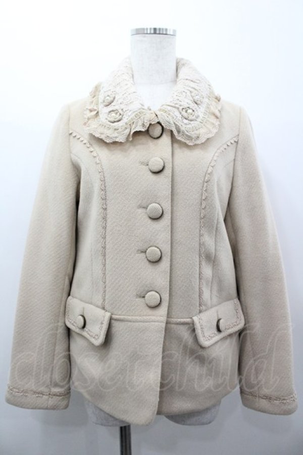 画像1: axes femme / デコ衿ショートコート  ベージュ I-26-03-02-023-AX-JA-SA-ZI (1)