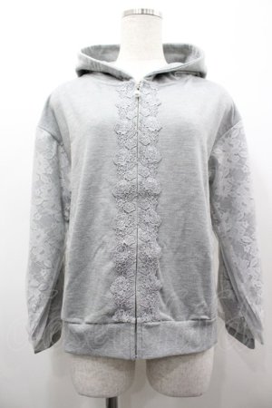 画像: axes femme / ボリュームレース袖パーカー M グレー I-26-03-02-027-AX-TO-SA-ZI