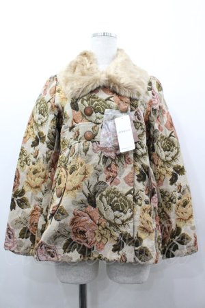 画像: axes femme / ゴブランダブルハーフジャケット M ベージュ I-26-03-02-030-AX-JA-SA-ZI