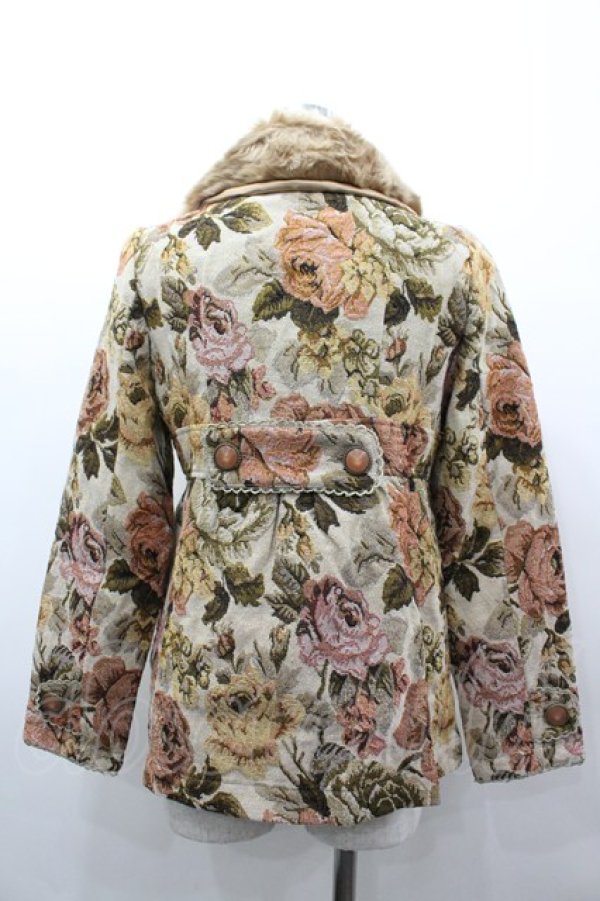 画像2: axes femme / ゴブランダブルハーフジャケット M ベージュ I-26-03-02-030-AX-JA-SA-ZI (2)