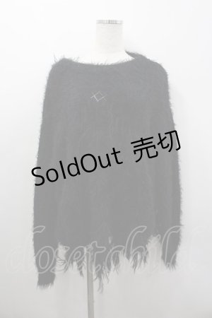 画像: REFLEM / ロゴリベットフェザーヤーンニット  黒 I-26-03-04-004-PU-TO-SA-ZI