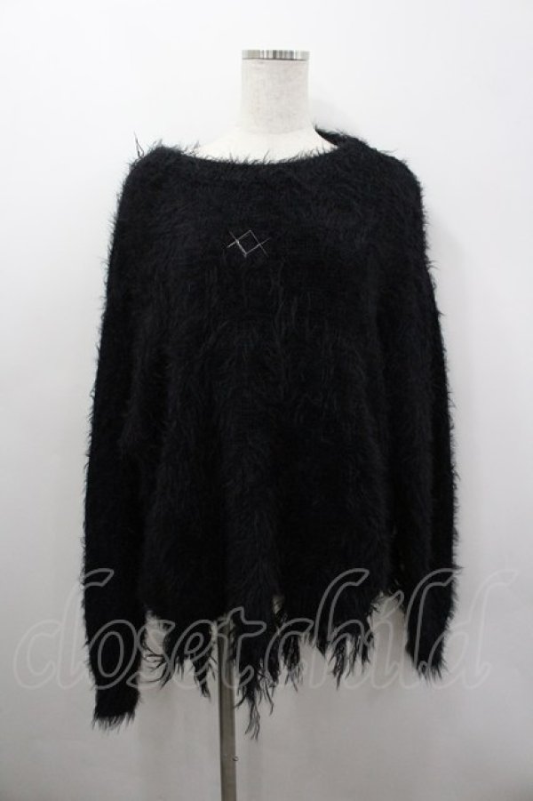 画像1: REFLEM / ロゴリベットフェザーヤーンニット  黒 I-26-03-04-004-PU-TO-SA-ZI (1)