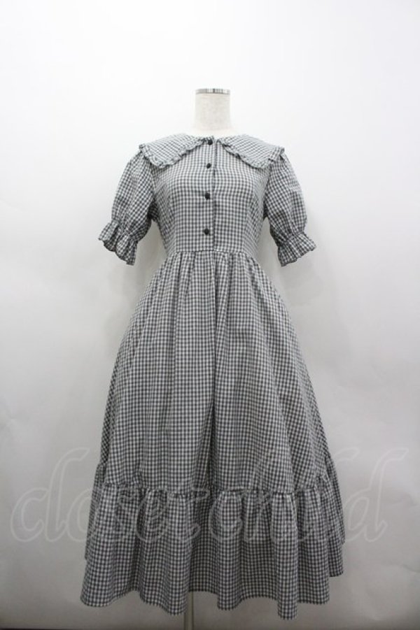 画像1: m petit by misako / AM*ギンガムCHKワンピース S グレー I-26-03-04-034-LO-OP-TE-ZI (1)