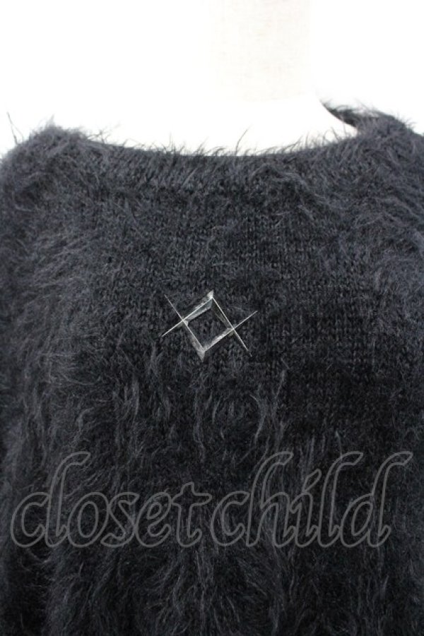 画像2: REFLEM / ロゴリベットフェザーヤーンニット  黒 I-26-03-04-004-PU-TO-SA-ZI (2)