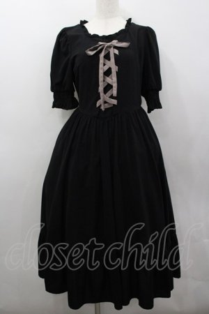 画像: m petit by misako / AMレースアップワンピース S 黒 I-26-03-04-035-LO-OP-TE-ZI