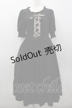 画像: m petit by misako / AMレースアップワンピース S 黒 I-26-03-04-035-LO-OP-TE-ZI