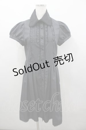 画像: BPN / エプロン付きシャツワンピース M グレー×ブルー I-26-03-04-037-GO-OP-TE-ZI