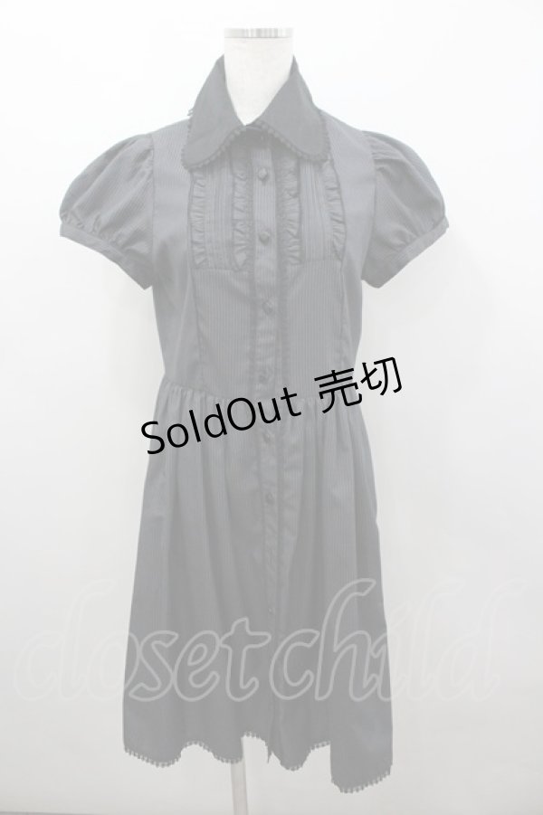 画像1: BPN / エプロン付きシャツワンピース M グレー×ブルー I-26-03-04-037-GO-OP-TE-ZI (1)