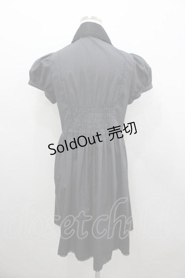 画像3: BPN / エプロン付きシャツワンピース M グレー×ブルー I-26-03-04-037-GO-OP-TE-ZI (3)