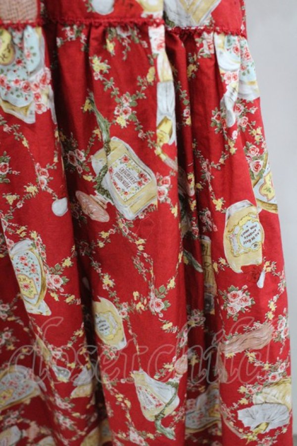 画像2: PINK HOUSE / パフュームプリントミディワンピース  ローズレッド I-26-03-04-039-LO-OP-TE-ZI (2)