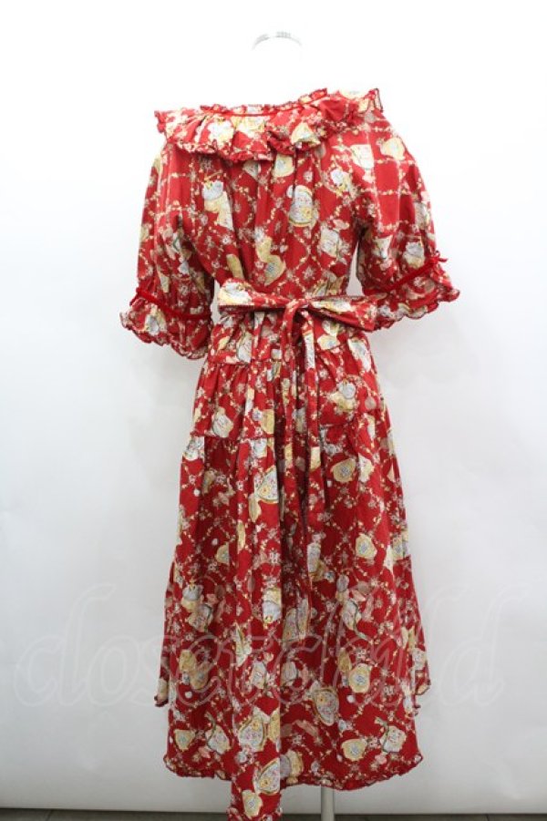 画像3: PINK HOUSE / パフュームプリントミディワンピース  ローズレッド I-26-03-04-039-LO-OP-TE-ZI (3)