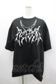 画像1: REFLEM / チェーン付き顔料加工Tシャツ  黒Ｘ白 I-26-03-04-005-PU-TO-SA-ZI (1)