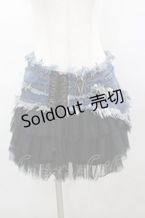 画像: ALGONQUINS / チュールレイヤードデニムスカート F  I-26-03-04-042-AL-SK-TE-ZI