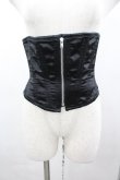 画像1: Dangerous nude / サテンコルセット M 黒 I-26-03-04-045-PU-BL-TE-ZI (1)