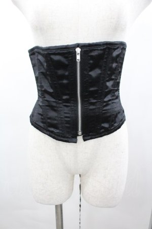 画像: Dangerous nude / サテンコルセット M 黒 I-26-03-04-045-PU-BL-TE-ZI