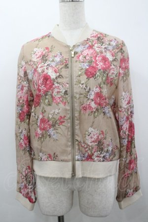 画像: axes femme POETIQUE / 大花柄シャツブルゾン M ベージュ I-26-03-04-050-AX-TO-TE-ZI
