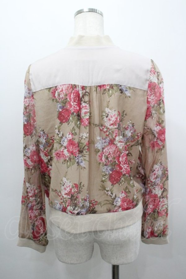 画像3: axes femme POETIQUE / 大花柄シャツブルゾン M ベージュ I-26-03-04-050-AX-TO-TE-ZI (3)