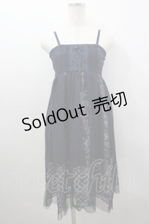 画像: axes femme / チュール花柄2WAYスカート M 紺 I-26-03-04-051-AX-SK-TE-ZI