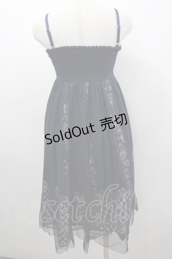 画像3: axes femme / チュール花柄2WAYスカート M 紺 I-26-03-04-051-AX-SK-TE-ZI (3)