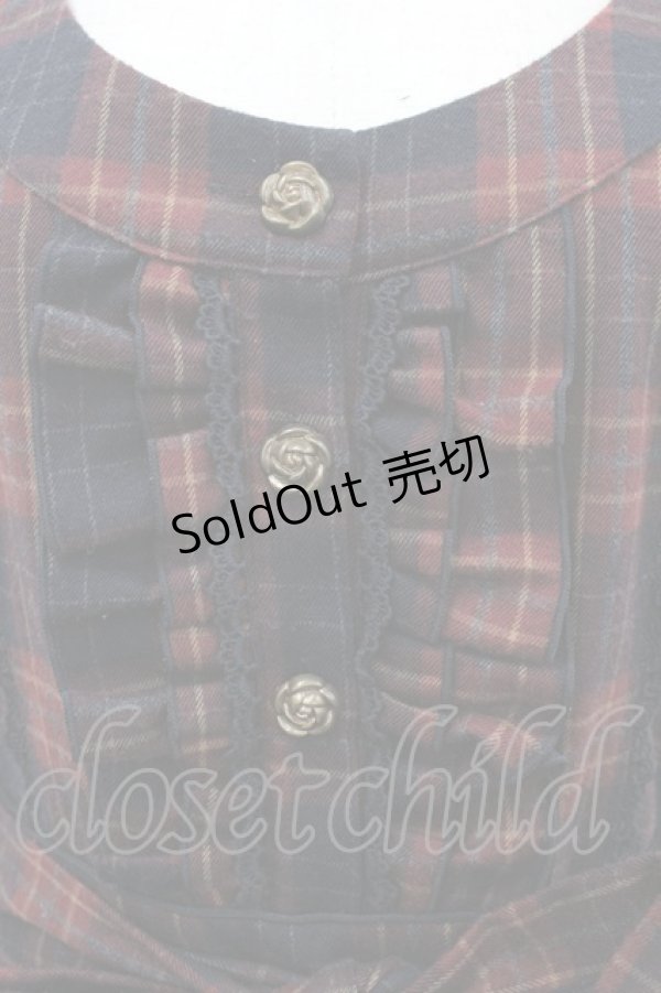 画像2: axes femme / フィット&フレアージャンドレ M ワイン×ネイビー I-26-03-04-055-AX-OP-TE-ZI (2)