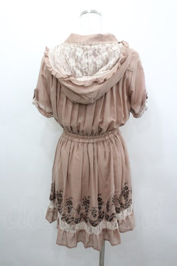 画像3: axes femme / 裾刺繍フード付シャツチュニ M アワピンク I-26-03-04-061-AX-CO-TE-ZI (3)